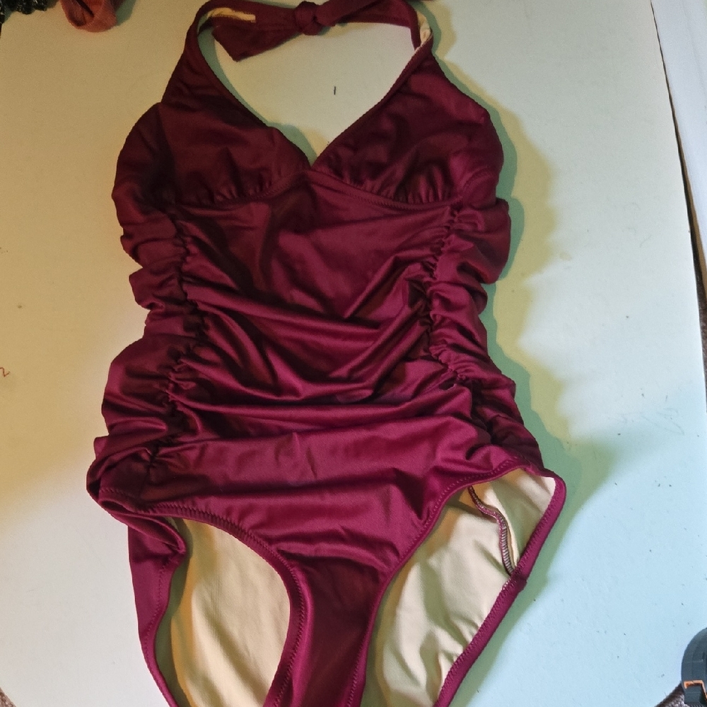 J. Crew Deep Red Swimwear - Picture 1 of 8